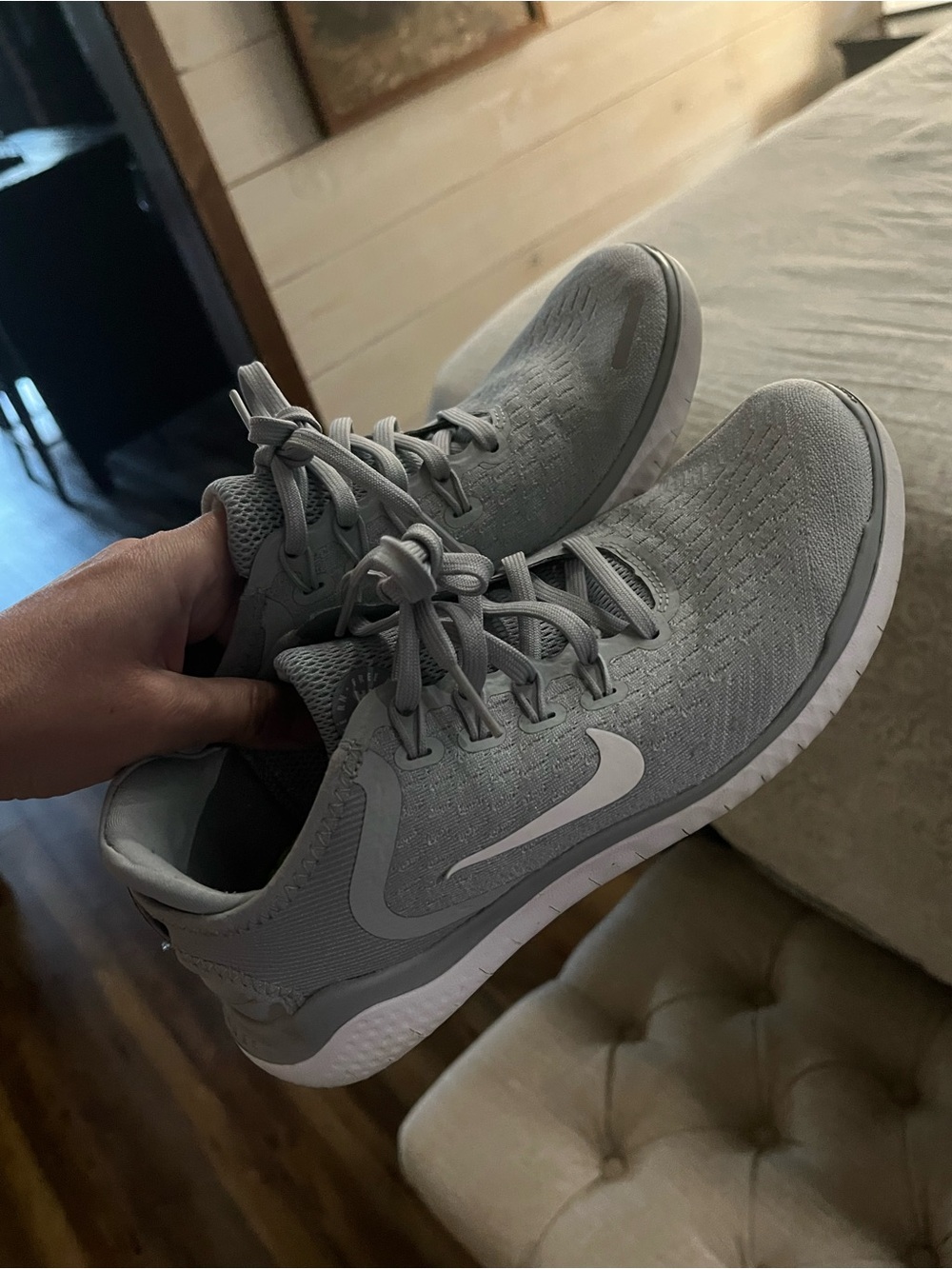 Nike Light Gray Athletic Running Shoes